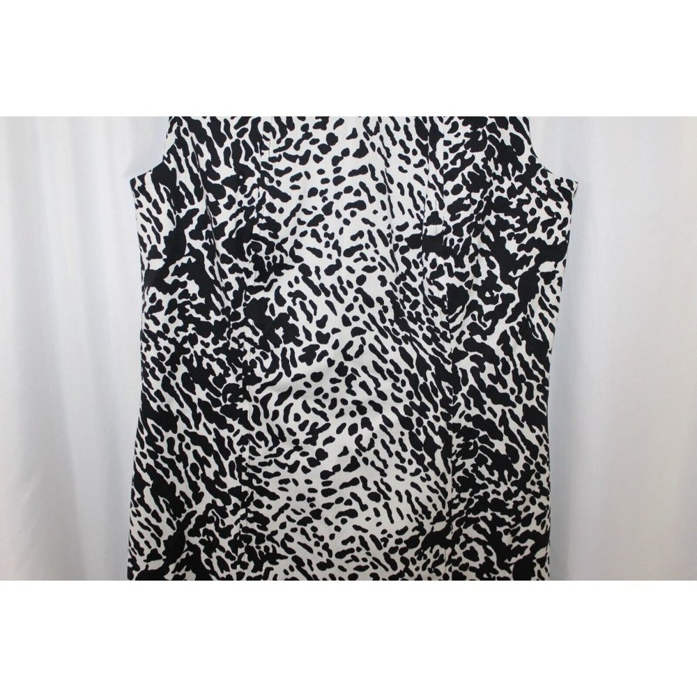 NWT Talbots $149 Womens Black White Animal Print Sleeveless Dress 10 - Picture 3 of 6
